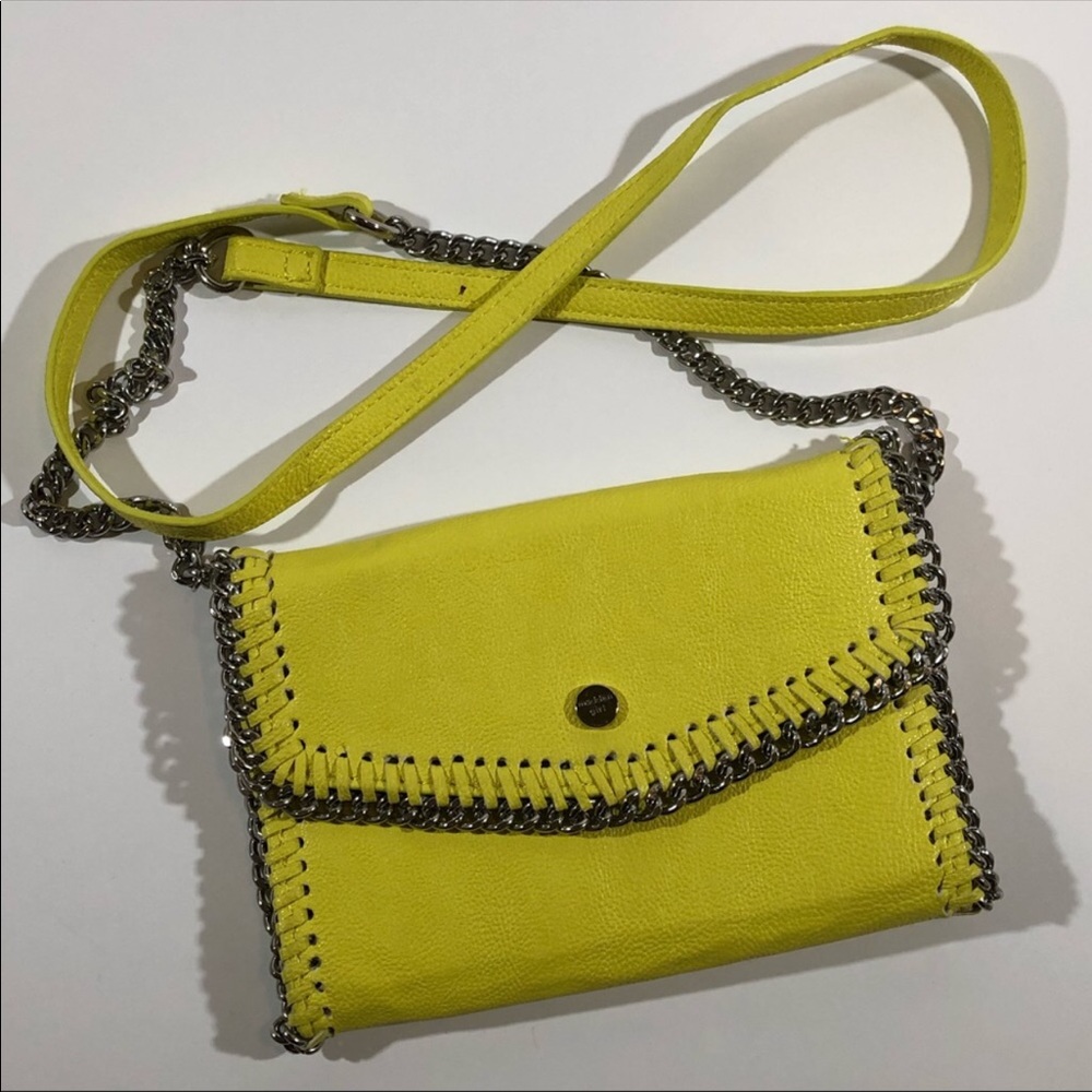 Steve Madden Chain Accent Crossbody Handbag Yellow